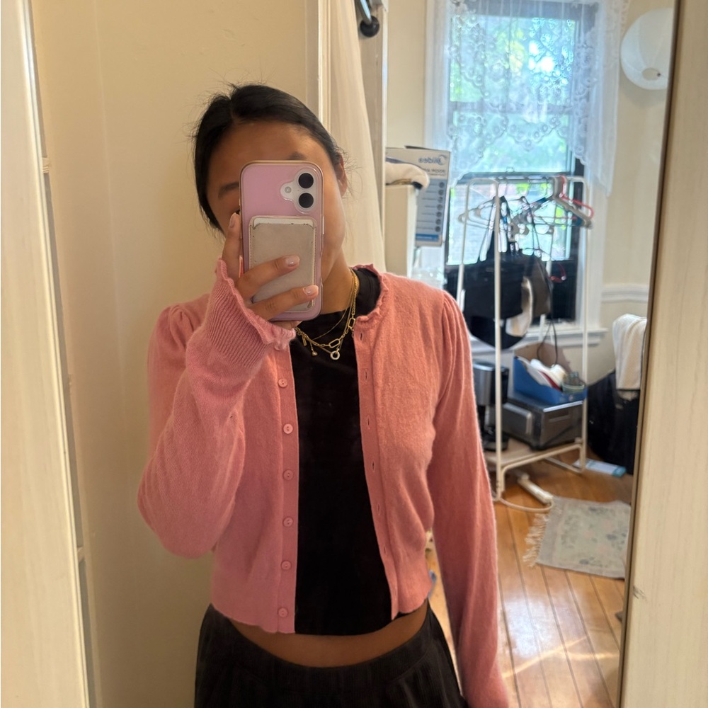 House of Harlow 1960 Pink cashmere cardigan